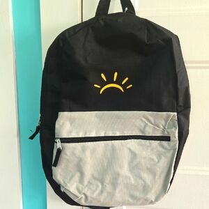 Yellow Sun Black Gray Backpack New W Tags NWT back To School Bag Adjustable Stra
